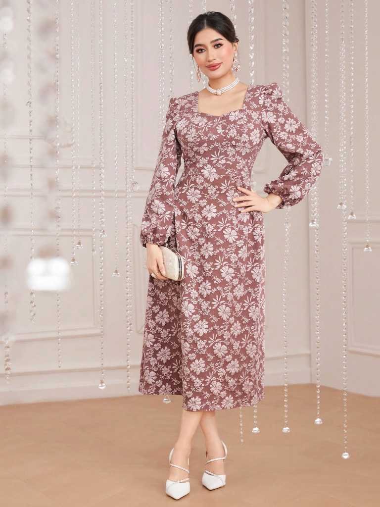 M.A.B.E Rosa Print Midi Dress